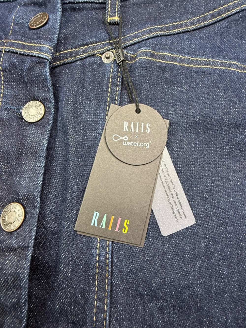 Rails High Waisted Mini Skirt Denim 31 Midnight Blue NWT - Picture 7 of 12